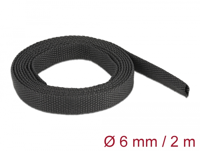 Gewebeschrumpfschlauch 2 m x 6 mm Schrumpfungsrate 2:1 schwarz, Delock® [20791]