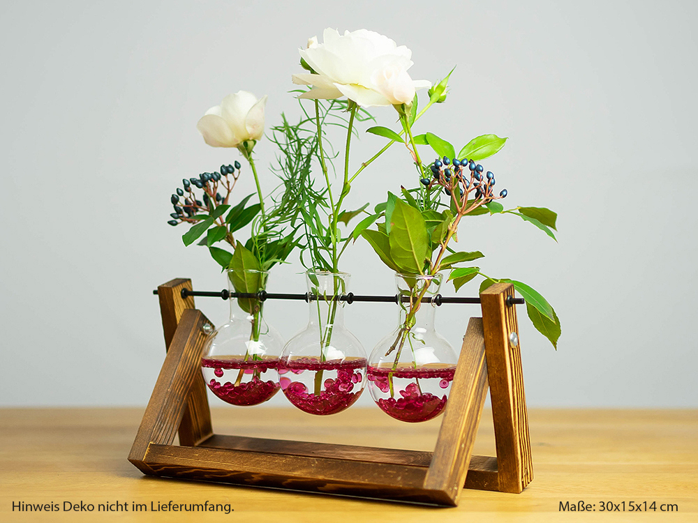 Deko-Blumenvase "Rundkolben", dreifach