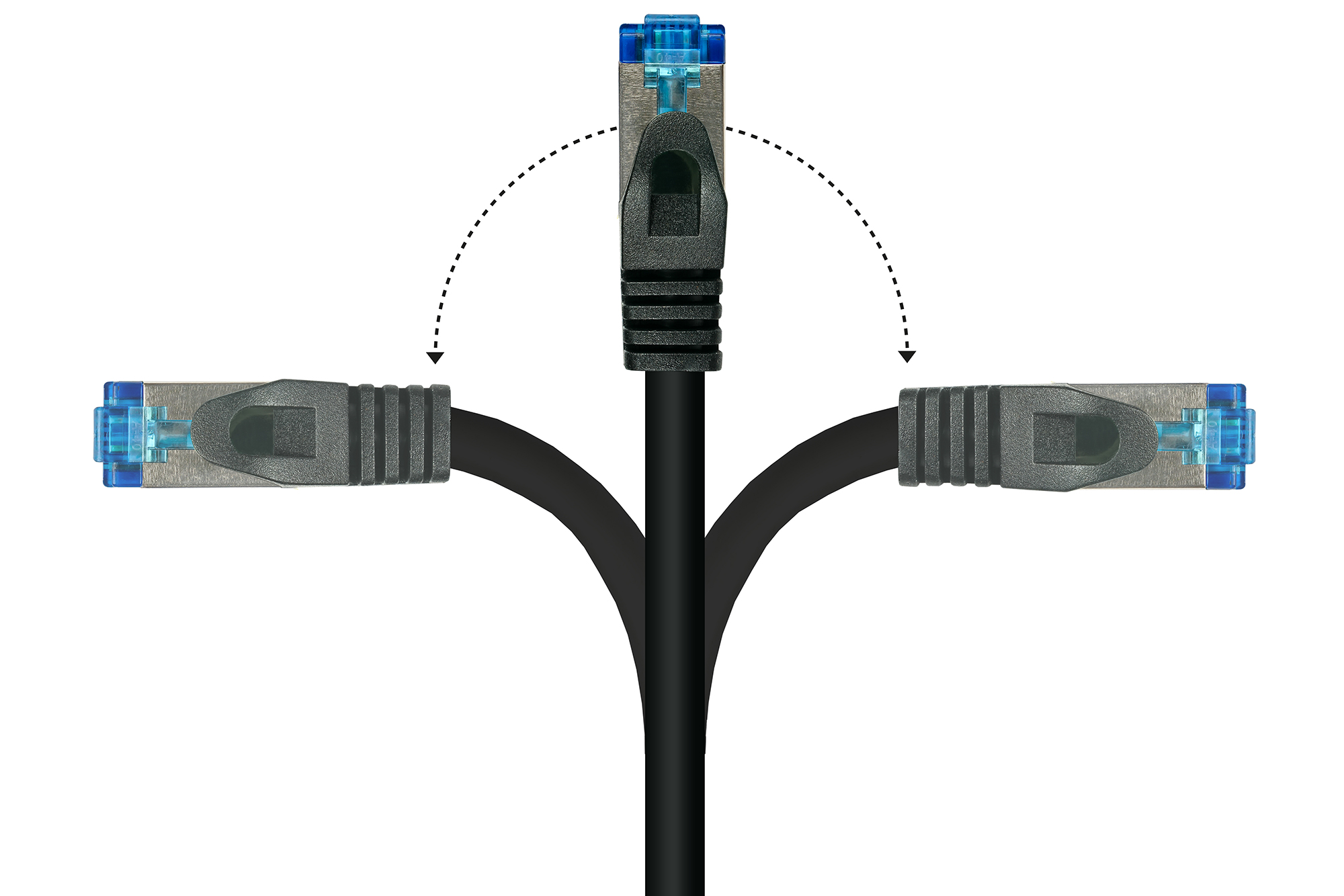 RNS® Patchkabel SmartFLEX, Cat.6A, S/FTP, PiMF, halogenfrei (LSZH), 500MHz, CU, schwarz, 0,25m, Good Connections®