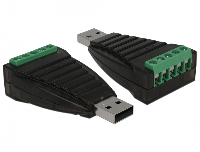 Konverter USB Typ-A an Seriell RS-422/485 Terminalblock mit Überspannungsschutz 600 W, Delock® [87738]