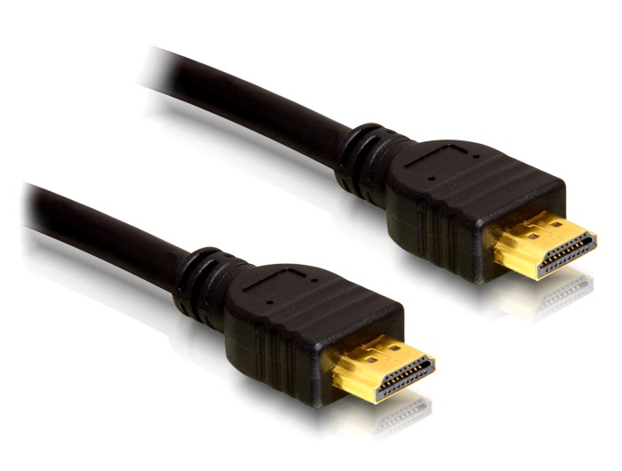 Anschlusskabel, High Speed HDMI mit Ethernet, A Stecker an A Stecker, 0,25m, Delock® [83352]