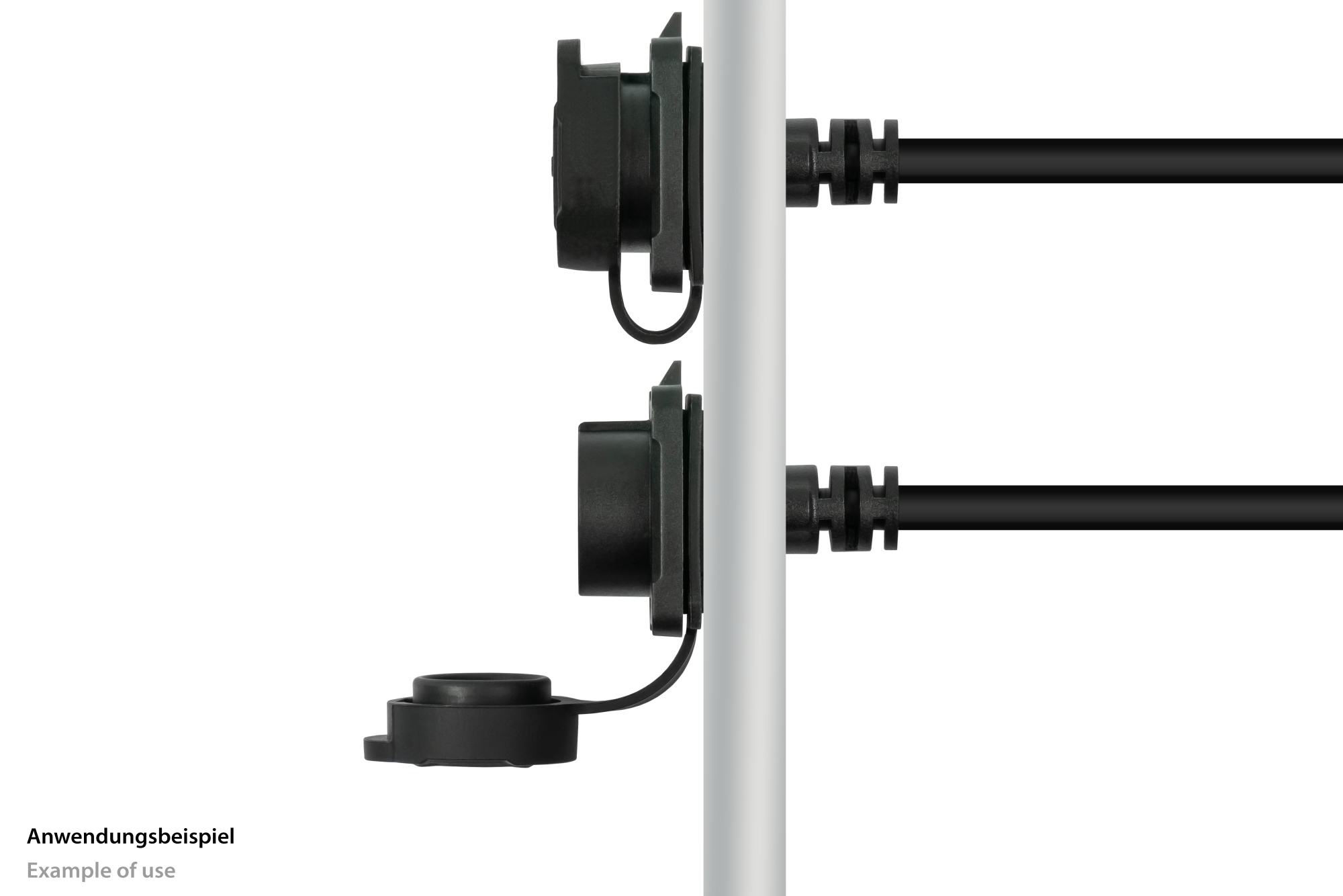 Industrie-Steckverbinder S1 - USB 3.2 Gen. 2 Kabel, Stecker C™ an Einbaubuchse C™, M16, IP65/67, 1m, Good Connections®