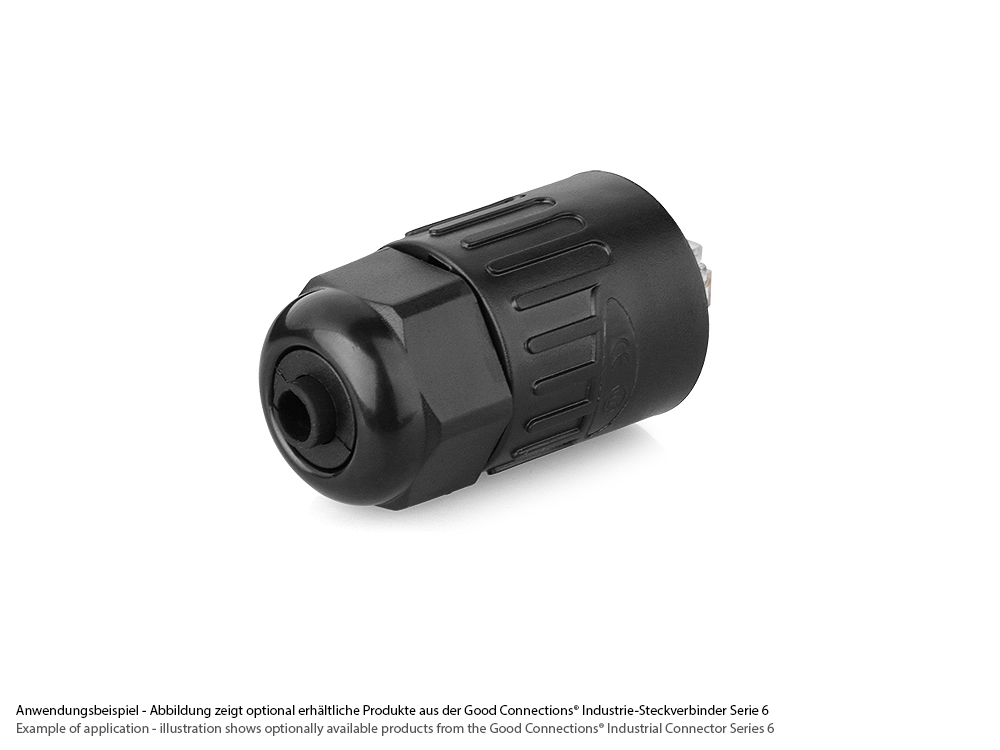 Industrie-Steckverbinder S6 - Unbestückter Stecker, Aussparung für RJ45 Stecker, Bajonett, Good Connections®