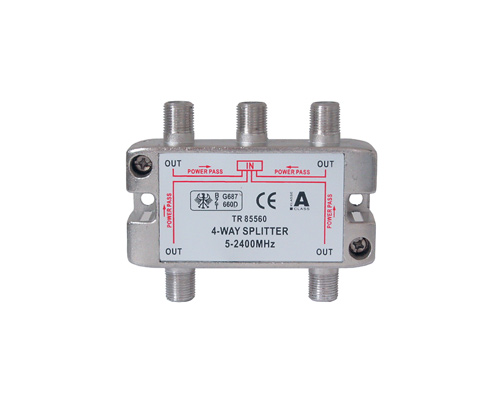 SAT Stammverteiler mit F-Connectoren 4-fach 5-2250 MHz