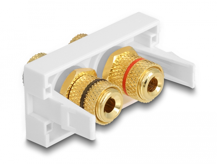 Easy 45 Modul 2 x Polklemme, Farbring rot / schwarz 22,5 x 45 mm, Delock® [81398]