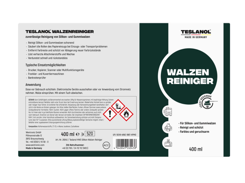 Teslanol® Walzenreinigerspray, 400 ml