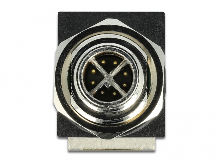 Netzwerkadapter M12 8 Pin X-kodiert Stecker zu RJ45 Buchse, Delock® [66565]