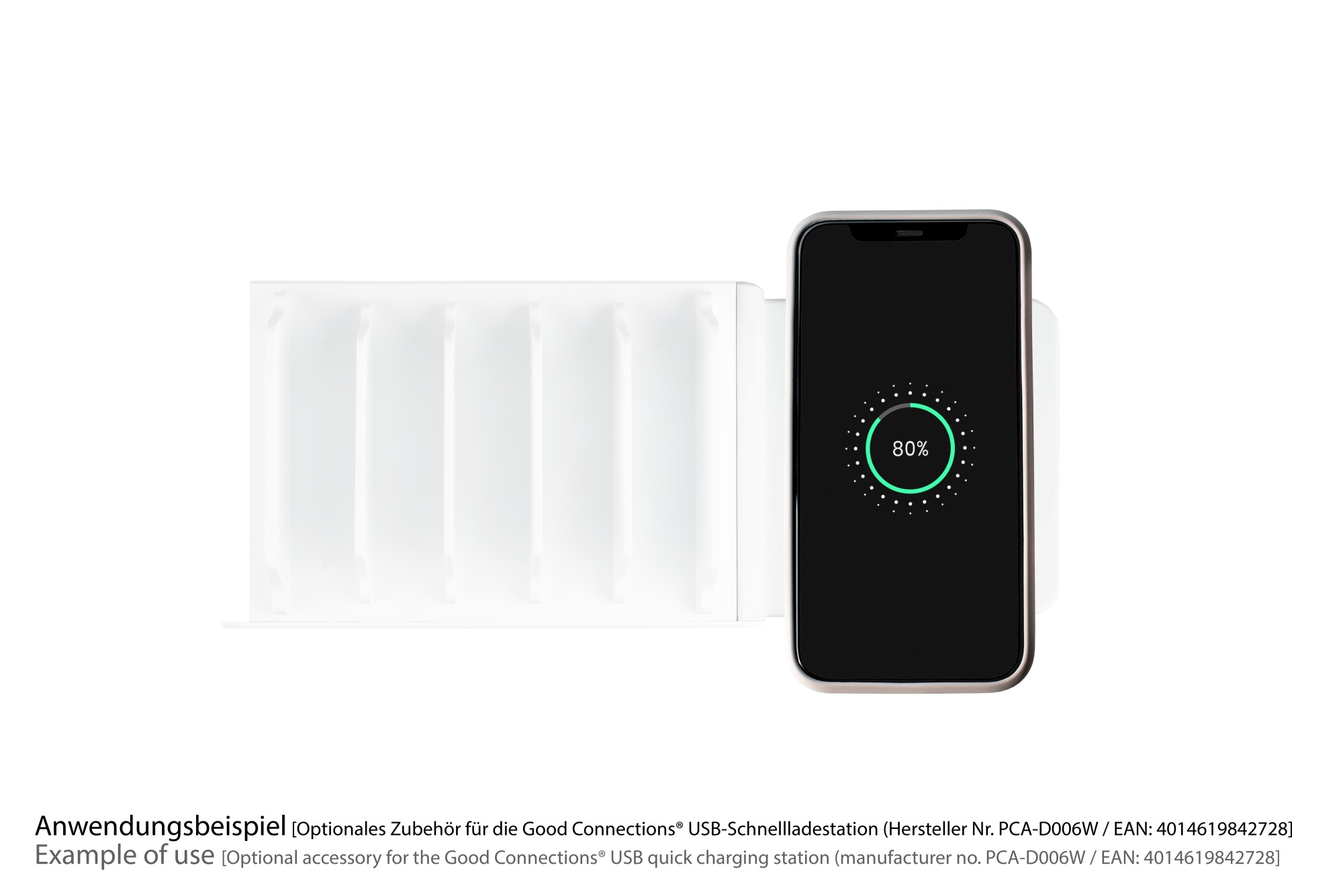 Qi Wireless Charging Pad 15W für Good Connections® USB-Desktop-Schnellladestation PCA-D006W (rechte Seite)