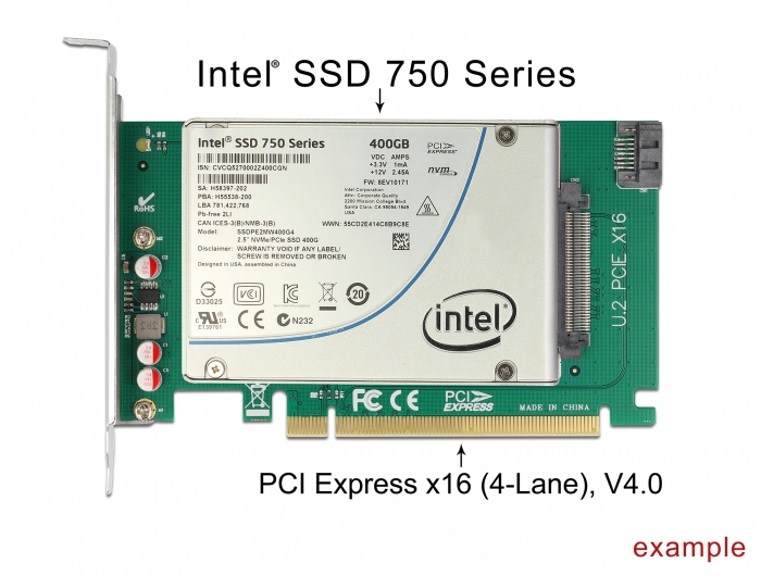 PCI Express x16 Karte zu 1 x intern U.2 NVMe SFF-8639, Delock® [90051]