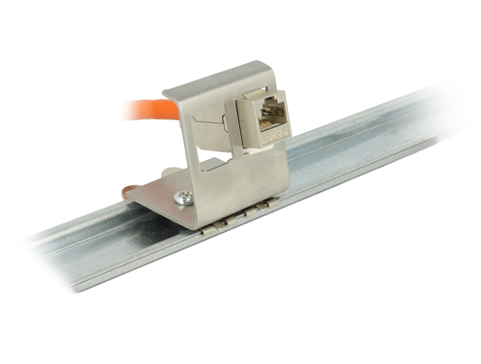Keystone Metall Halterung 2-Port für Hutschiene, Delock® [86255]