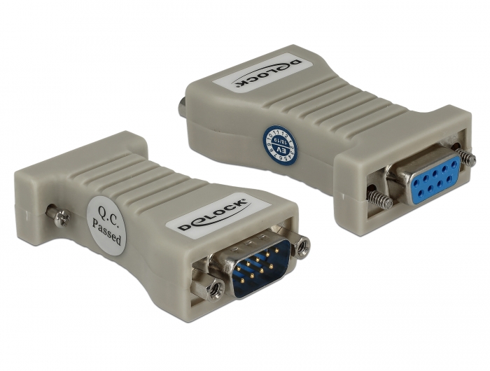 Konverter 1 x Seriell RS-232 DB9 zu 1 x Seriell RS-485 mit ESD Schutz 15 kV Überspannungsschutz 600 W, Delock® [64140]