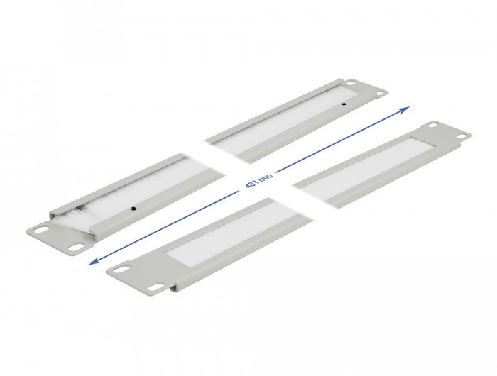 19" Kabelmanagement Bürstenleiste 1 HE grau, Delock® [66532]