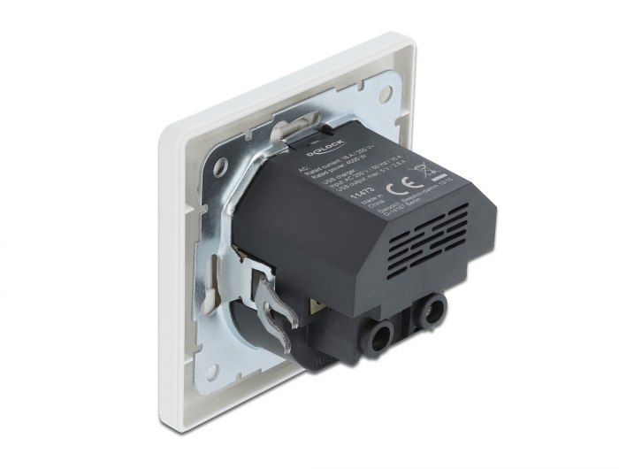 Einbausteckdose mit 2 x USB Typ-A Ladeport 2,8 A , Delock® [11473]