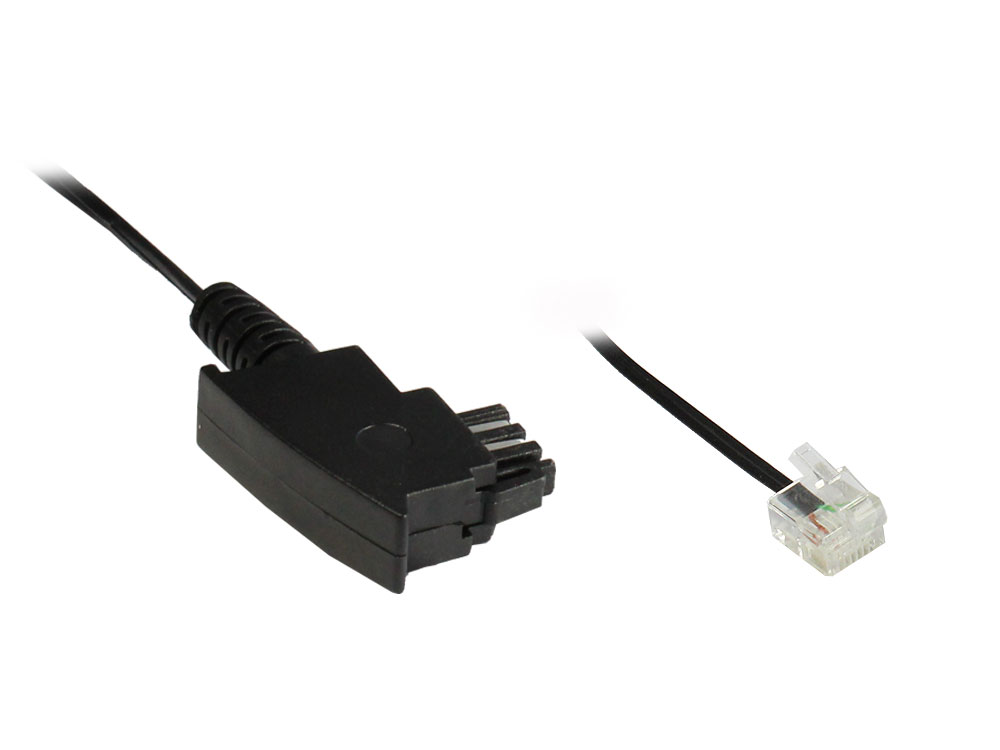 DSL Kabel, TAE-F St an Western 6/2 St, 10m, mit versetzter Klinke, Good Connections®