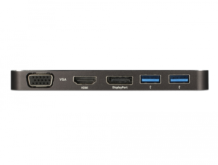 USB Type-C™ 3.2 Dockingstation 4K HDMI + DP / 1080p VGA, USB Hub und PD 3.0, Delock® [87773]