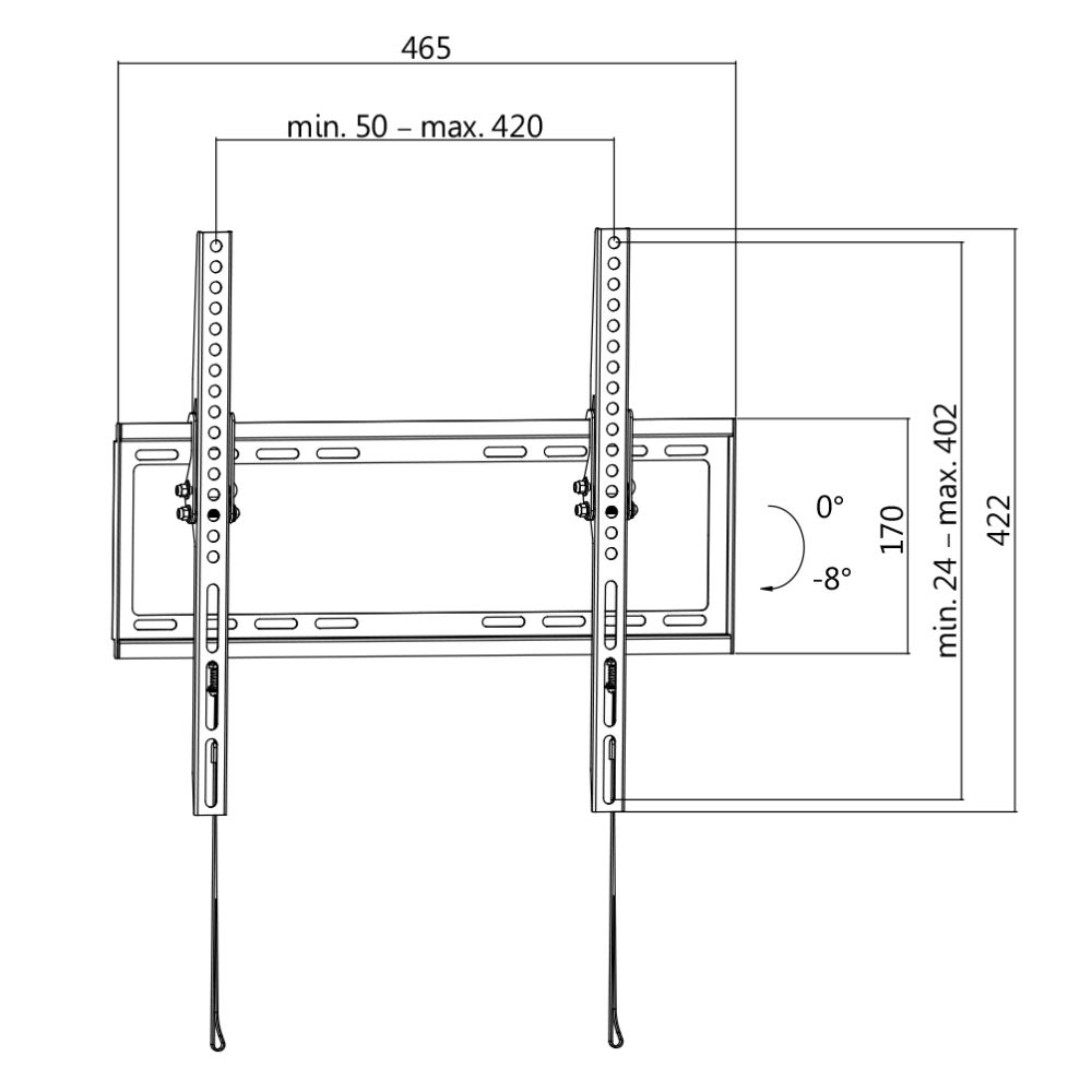 TV-Wandhalterung, 32"-55", neigbar -8°/0°, max. 35 kg Belastung, LogiLink® [BP0010]