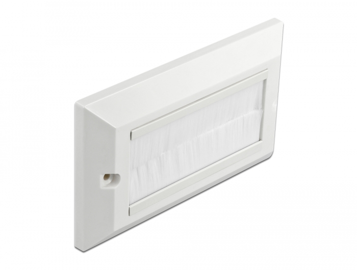 Kabelmanagement Abdeckblende 146 x 86 mm mit weißen Bürstenstreifen, Delock® [66496]