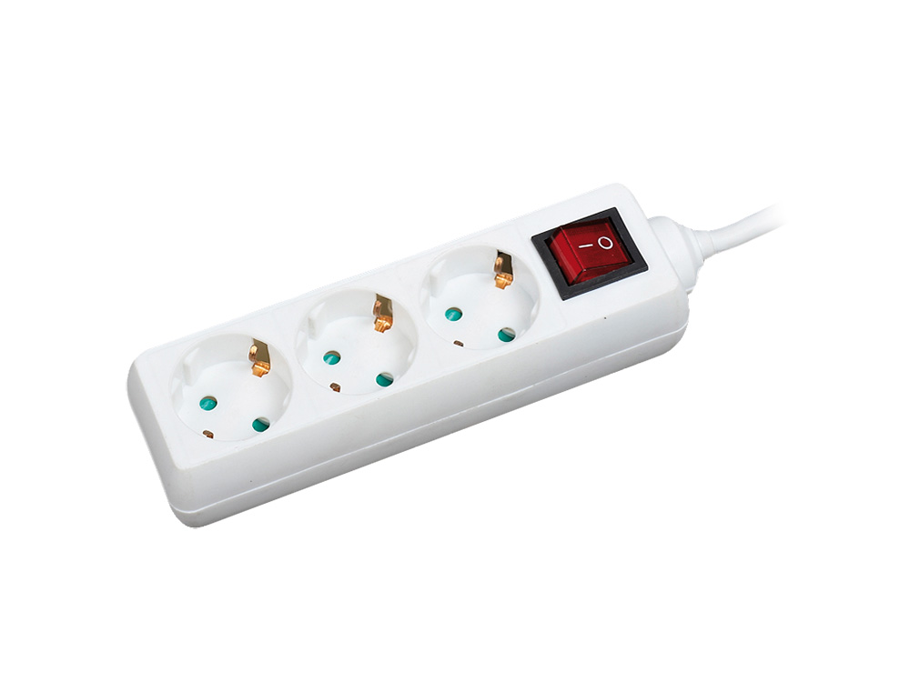 Steckdosenleiste 3-fach mit EIN/AUS Schalter, weiß, 1,4 m, LogiLink® [LPS206]