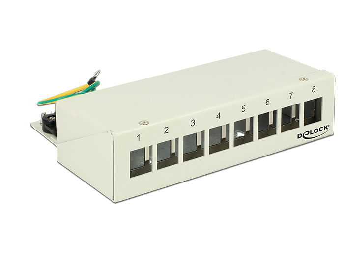 Keystone Desktop Patchpanel 8 Port grau, Delock® [43336]