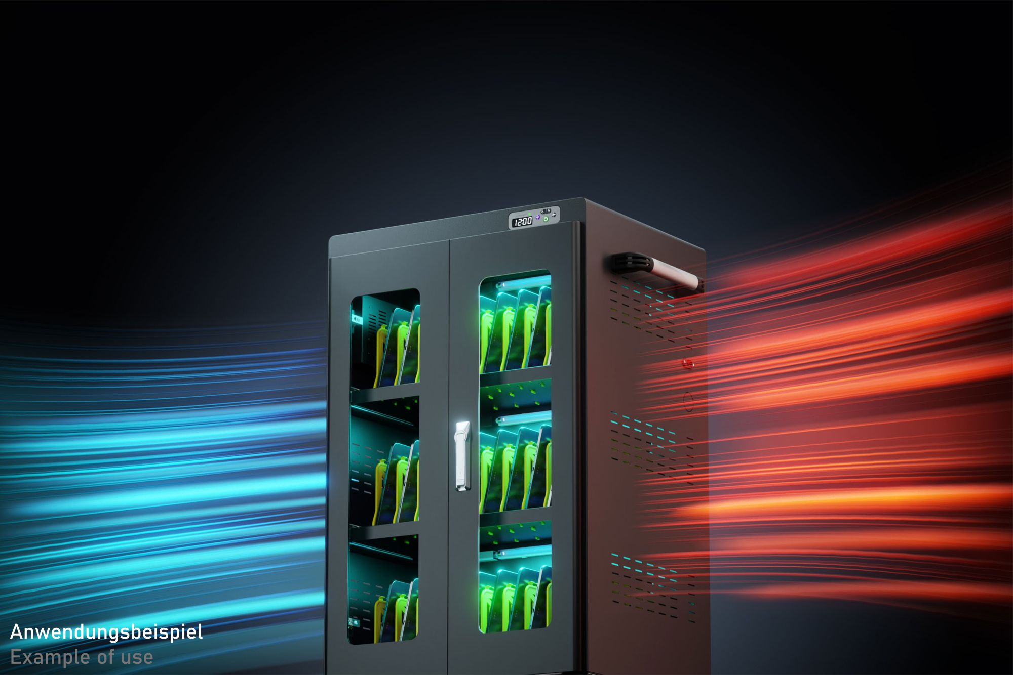 Good Connections® ANTARES PRO N36C Ladewagen bis 15,6", USB-C™, 65W Port, PD3.0, UVC-Desinfektion, schwarz