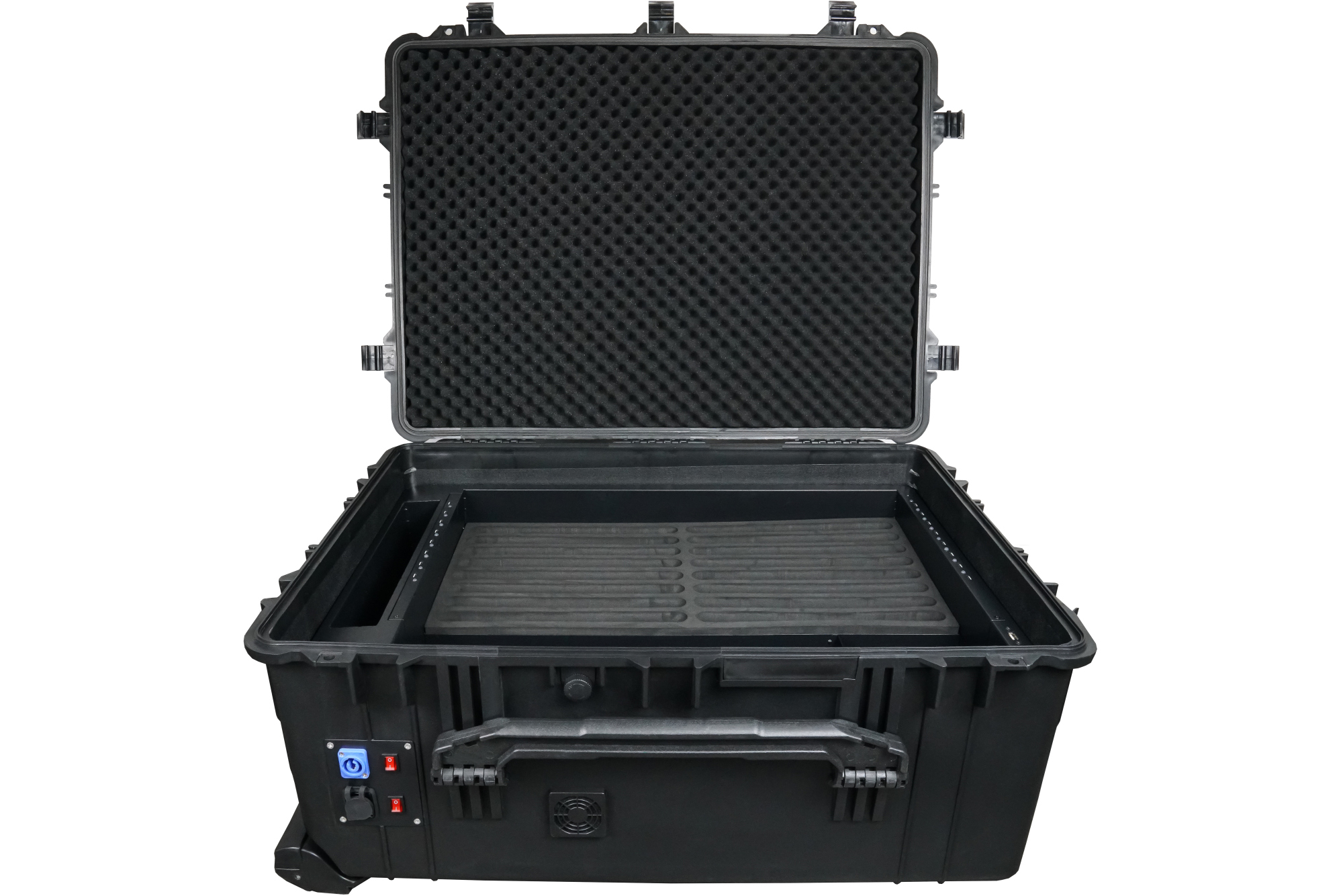 Good Connections® ATON3 T16C Tablet-Ladetrolley, USB-C™ Ausführung, Sync-Funktion über USB, aktive Belüftung, Zusatzsteckdosen, RJ45, schwarz