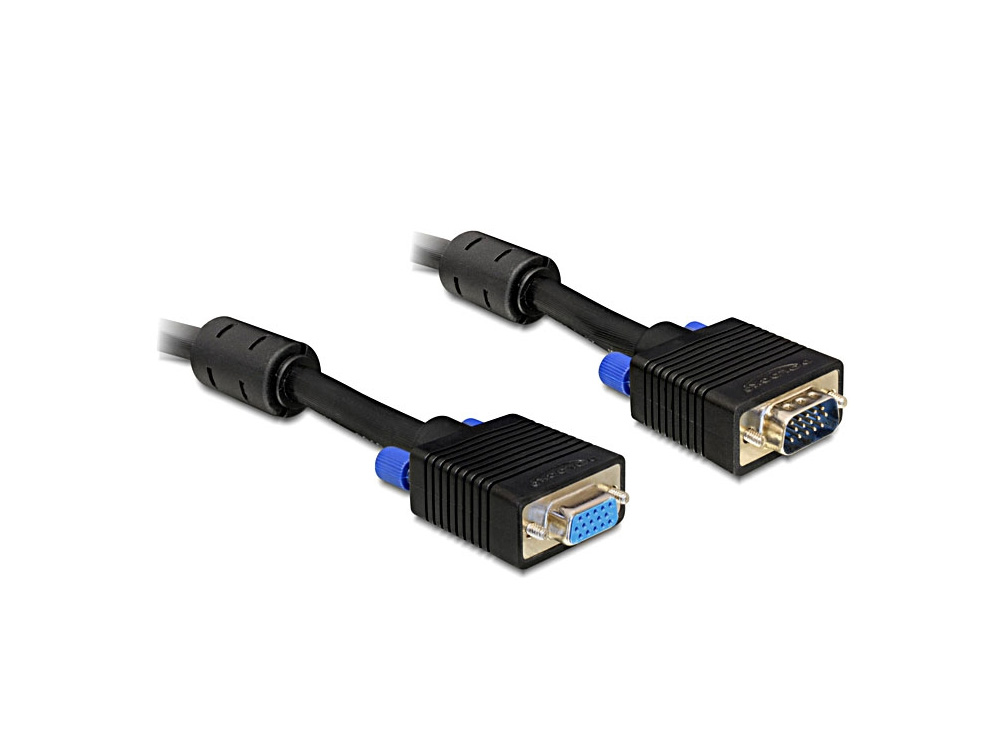 Verlängerung S-VGA Stecker auf Buchse, schwarz, 3m, Delock® [82565]