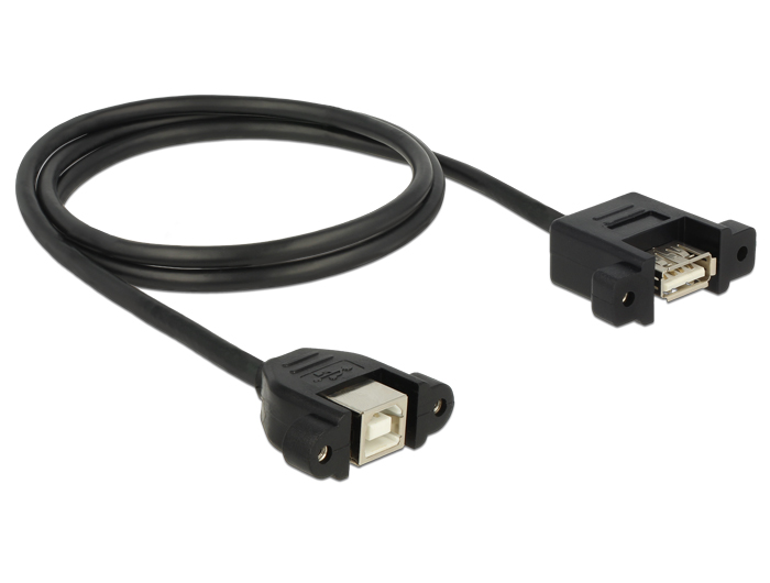 Kabel USB 2.0 Typ-B Buchse zum Einbau an USB 2.0 Typ-A Buchse zum Einbau 1m, Delock® [85108]
