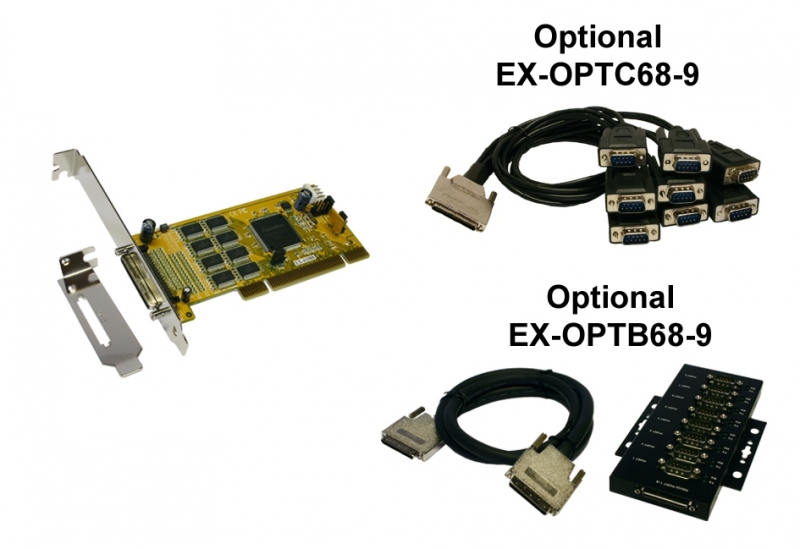 Schnittstellenkarte, PCI 8S Seriell RS-232-Karte ohne Octopus Kabel, Exsys® [EX-41388WO]