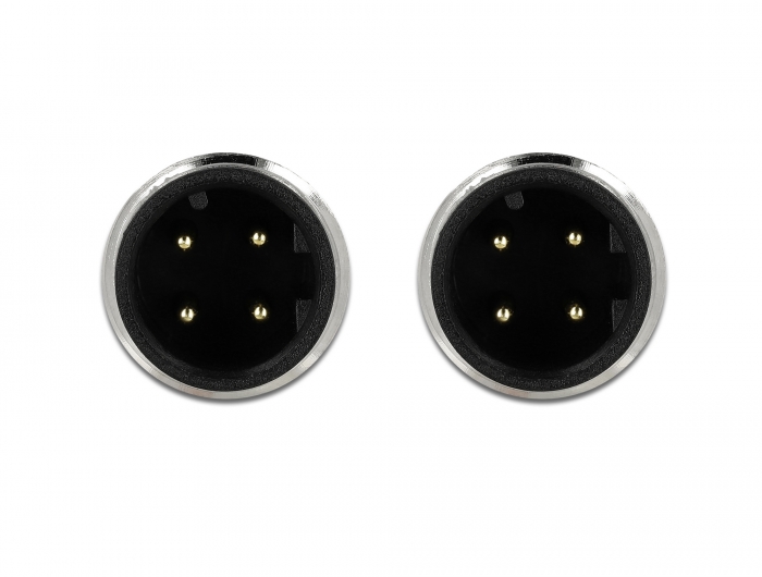 Netzwerkkabel M12 4 Pin D-kodiert Stecker an Stecker TPU, grün, 2 m, Delock® [85918]