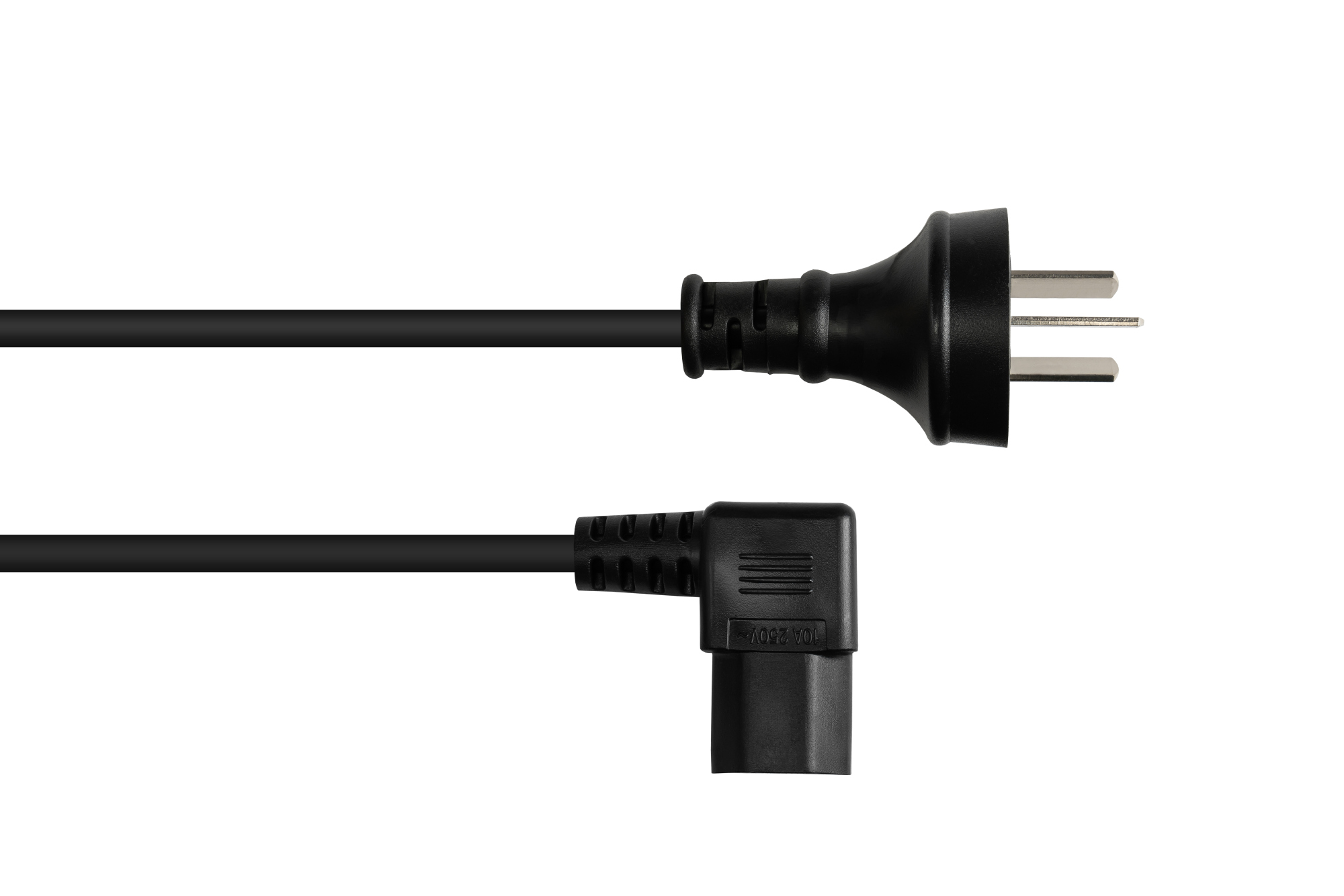 Netzkabel China Netz-Stecker Typ I (gerade) an C13 (rechts gewinkelt), CCC, schwarz, 0,75 mm², 1,8 m, Good Connections®