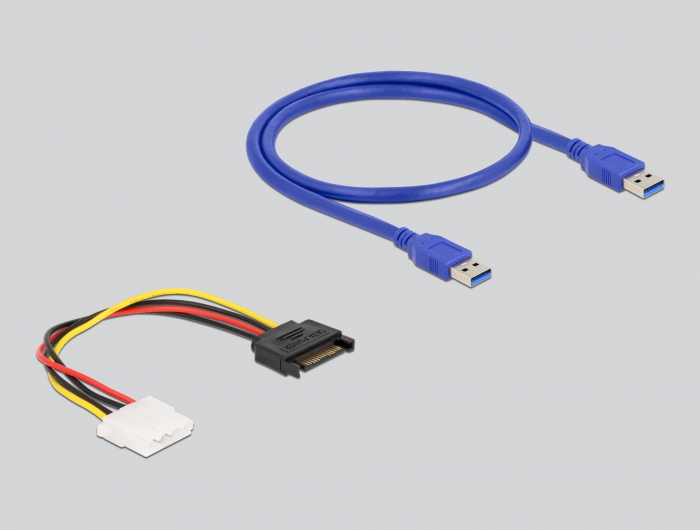 Riser Karte PCI Express x1 zu x16 mit 60 cm USB Kabel, Delock® [41430]