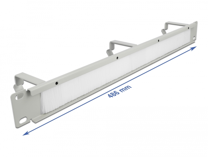 19" Kabelmanagement Bürstenleiste mit 3 Bügeln 1 HE grau, Delock® [66542]
