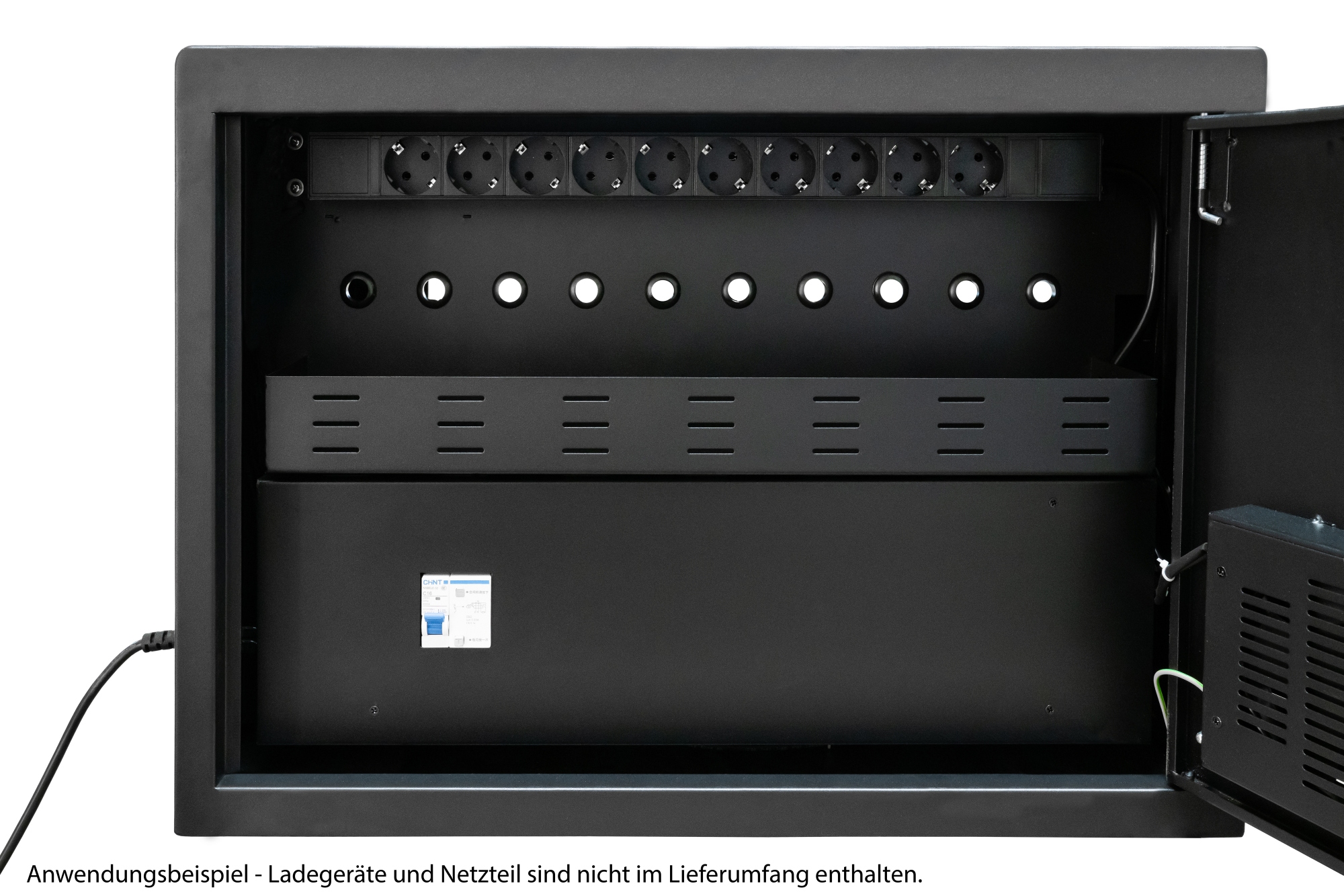 Good Connections® ANTARES N10E Notebook-Ladeschrank bis 15,6", UV-C Desinfektion, schwarz