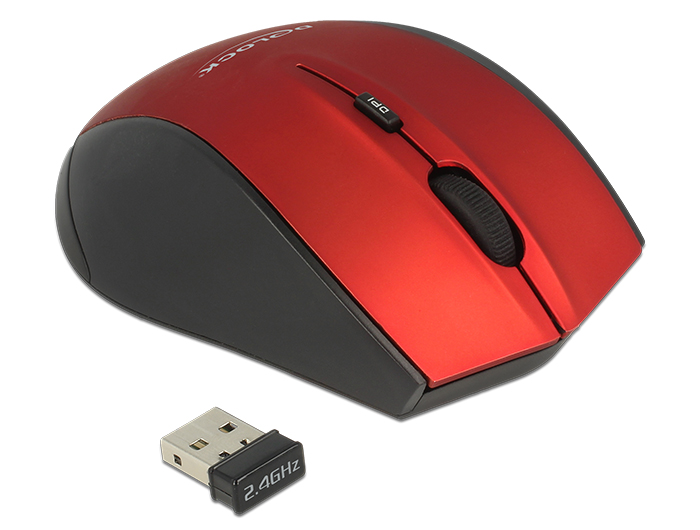 Ergonomische optische 5-Tasten Maus 2,4 GHz wireless, Delock® [12493]