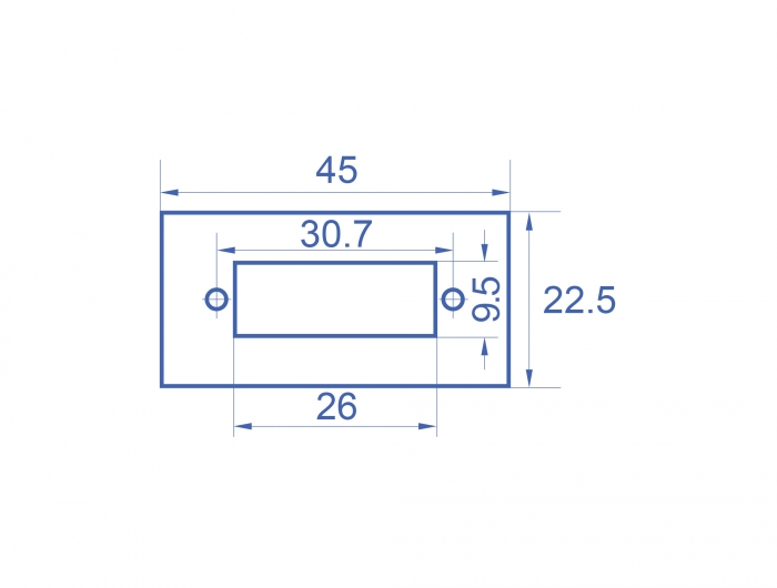 Easy 45 Modulblende Rechteck-Ausschnitt für LWL SC Duplex Kupplung, 45 x 22,5 mm 10 Stück weiß, Delock® [81374]