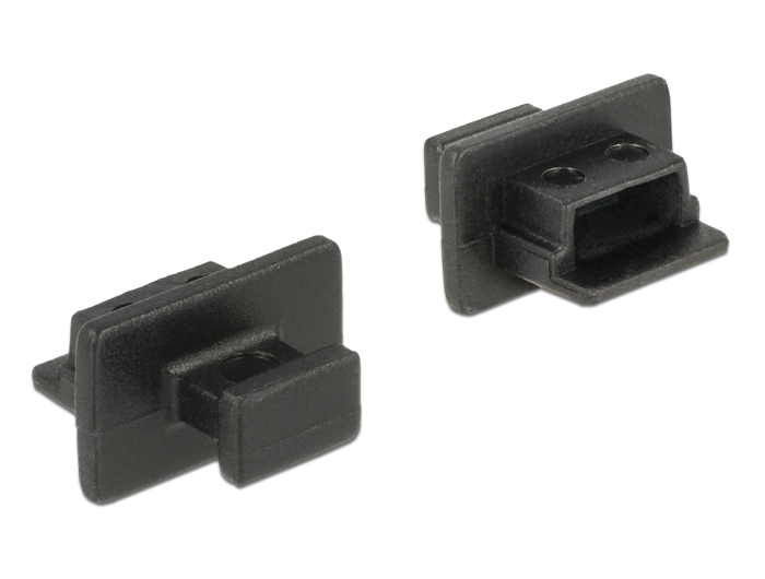 Staubschutz für USB 2.0 Mini-B Buchse, mit Griff, 10 Stück, schwarz, Delock® [64011]
