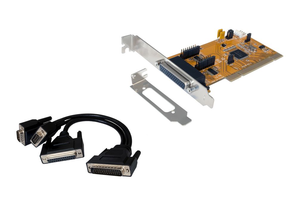 PCI 2S Seriell RS-232/1P Parallel Multi I/O inkl. Low Profil Bügel (SystemBase), Exsys® [EX-43360]