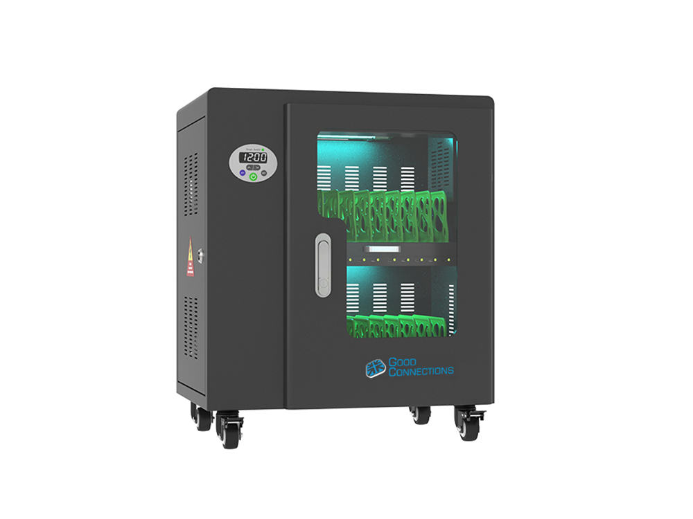 Good Connections® ANTARES PRO T20C Ladewagen bis 11", USB-C™, 30W Port, PD3.0, UVC-Desinfektion, schwarz