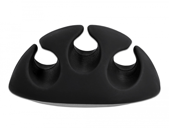 Kabelhalter mit 3 Durchführungen selbstklebend Set 6 Stück schwarz / weiß, Delock® [18346]