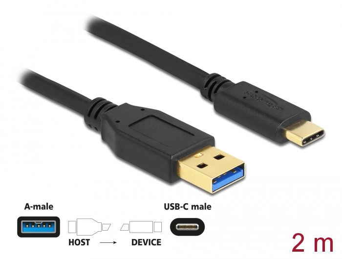 SuperSpeed USB (USB 3.2 Gen 2) Kabel Typ-A zu USB Type-C™ 2 m