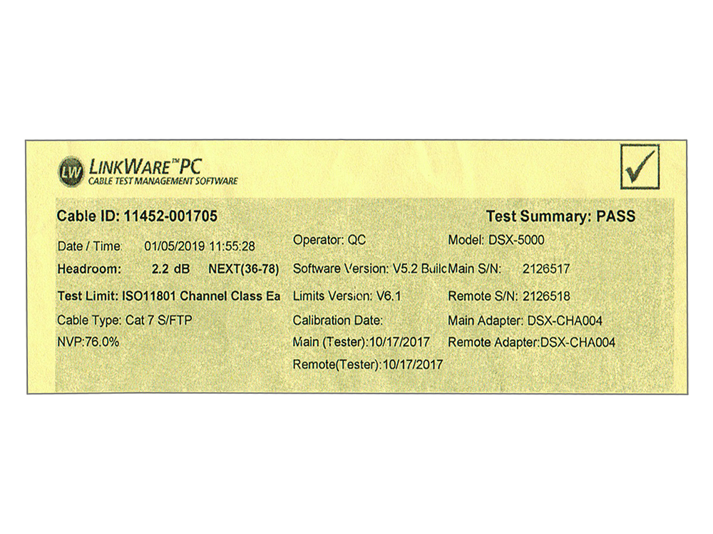 RNS® Patchkabel Cat.6A, mit Messprotokoll + Serien-Nr., S/FTP, PiMF, halogenfrei (LSZH), 500MHz, 10Gbit/s, UL, grau, 7,5m, Good Connections®