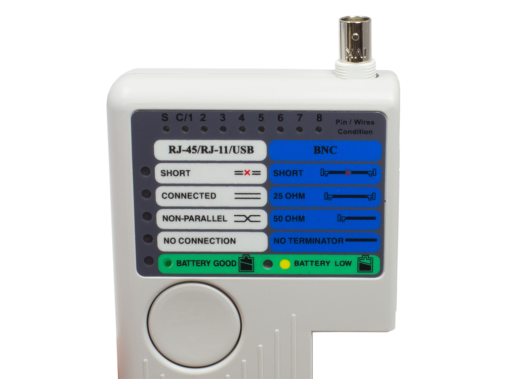 Netzwerk-Kabeltester mit Remote-Einheit für RJ45, RJ11, UTP/STP/BNC/USB, Good Connections®