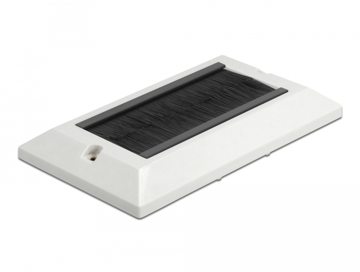 Kabelmanagement Abdeckblende 146 x 86 mm mit schwarzen Bürstenstreifen, Delock® [66492]
