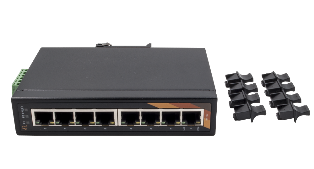 8-Port Industrie Ethernet Switch -8*10/100Tx, 12-48VDC Power Input, Exsys® [EX-6205]