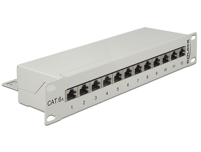 10" Patchpanel 12 Port Cat.6A grau, Delock® [43308]