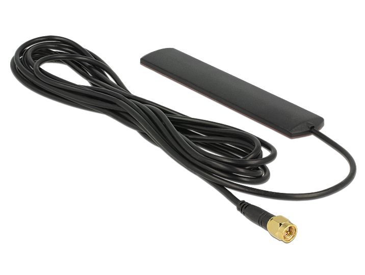 Antenne LTE SMA 3 dBi omni starr schwarz Klebemontage, Delock® [88987]