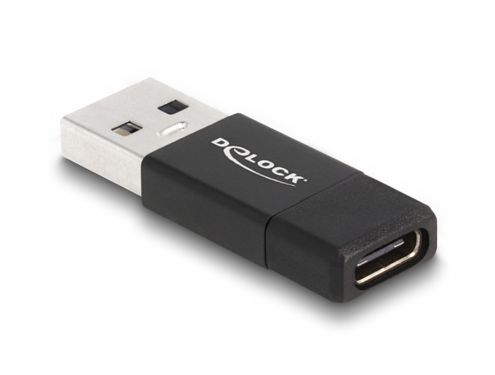 USB 3.2 Gen 2 Adapter USB Typ-A Stecker zu USB Type-C™ Buchse schwarz, Delock® [60001]