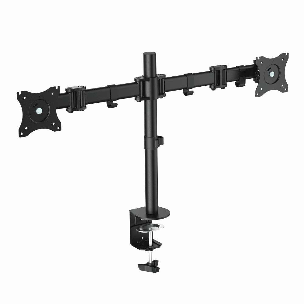 2-fach Monitor-Schreibtischhalterung, neigbar -45°/+45°, schwenkbar 180°, drehbar 360°, 13"-27", max. 8 kg Belastung, LogiLink® [BP0022]