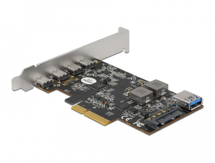 PCI Express x4 Karte zu 4 x USB Type-C™ + 1 x USB Typ-A - SuperSpeed USB 10 Gbps - Low Profile Formfaktor, Delock® [90059]