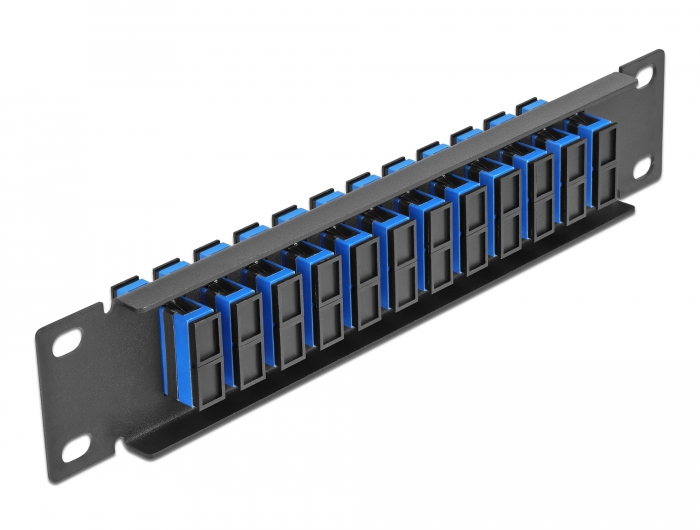 10" LWL Patchpanel 12 Port SC Duplex blau 1 HE schwarz, Delock® [66771]